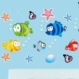 卡通动漫墙贴纸可移除卫生间浴室防水贴画贴纸可爱小鱼海底总动员
