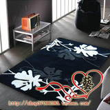 黑白色手工腈纶创意家用家庭地毯 卧室客厅书房定制茶几垫 床边毯