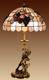 全铜鹦鹉精致贝壳台灯 12寸葡萄 高档卧室书房装饰调光小台灯