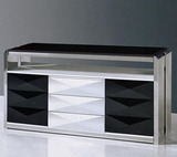不锈钢客厅地柜 时尚简约 钢化玻璃边桌 组合大理石餐边柜子CB66