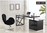 黑色钢琴烤漆电脑桌书桌现代办公桌老板桌旋转书桌铁艺电脑桌特价