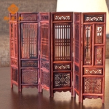 迷你摆件屏风 中国风桌面屏风中式家具模型 高档红木红酸枝工艺品
