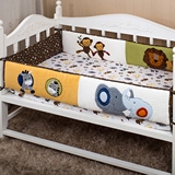 强烈推荐美国婴儿床上用品婴儿床猴子款床围四条纯棉防撞可定做