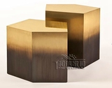 不锈钢金色角几金属沙发边几现代简约几何形组合小茶几转角花架几