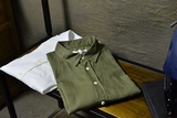 【一个鱼】日单夏季舒适透气亚麻男式修身七分袖衬衣衬衫