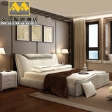 麦浩斯 布床 可拆洗 双人床 1.8米软床布艺床 北欧式现代棉麻包邮