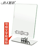 高档方形无框不锈钢镜子高清大号台式单面化妆镜眼镜 珠宝柜台镜