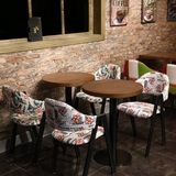 北欧咖啡厅桌椅 西餐厅茶餐厅实木桌椅 奶茶店桌椅 复古美式餐厅