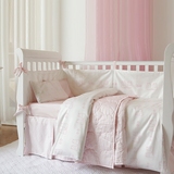 高端婴幼儿床围进口埃及棉婴儿床品套件粉红宝贝5件套8件套