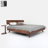 北欧实木床 北美黑胡桃木橡木床1.5/1.8米双人床卧室婚床纯实木床