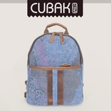 原创设计CUBAK双肩女包休闲防泼水帆布胸包小清新花朵两用小背包