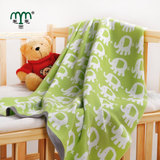 毛毛雨 A类纯棉针织毛线毯儿童午睡盖毯婴儿抱被 毛巾被全棉毯子