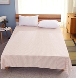 日式全棉格子床单单件简约水洗纯棉床单单双人加大床罩240*270