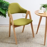 日式实木餐椅白橡木 简约椅子 布艺 休闲椅 北欧风格 餐桌椅组合