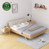 千多多橡木实木床 日式简约卧室家具双人床婚床1.8米 北欧单人床