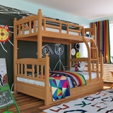 欧洲榉木儿童双层床实木 高低子母床成人上下铺床可拆分1.51.2米