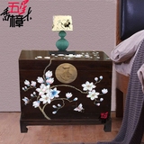 新中式实木彩绘简约床头柜香樟木箱子卧室储物收纳杂物箱复古家具
