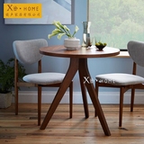 北欧简易小茶几实木现代简约创意小圆桌小户型欧式复古咖啡桌边桌