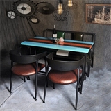 个性创意实木餐桌工业复古铁艺水管餐桌吧台桌咖啡桌休闲卡座沙发