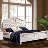 欧式实木双人床  高箱床 可带床头柜 床1米8X2米 带软靠