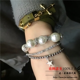 韩国正品代购 JY 珍珠链条 水钻 3条 奢华手链 手环