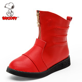 Snoopy/史努比品牌2015冬新款女童鞋棉靴马丁靴短靴子童靴皮靴潮