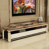 现代简约大理石电视柜烤漆不锈钢电视机柜客厅玻璃电视柜家具组合