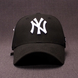 韩国正品代购MLB棒球帽NY洋基队鸭舌帽男女防晒遮阳黑色白标帽子