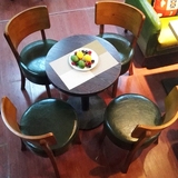 咖啡厅咖啡馆奶茶店实木小餐桌方桌靠背椅子桌椅套件西餐厅组合