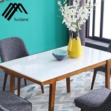 法黛妮 北欧实木餐桌 现代简约小户型 大理石长方形 餐桌椅组合