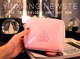 韩国3CE大牌粉色漆皮化妆包专业容量便携韩国整理收纳包包洗漱包