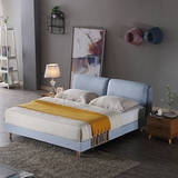 北欧布艺床可拆洗 小户型简约现代布床双人1.5/1.8米宜家软包婚床