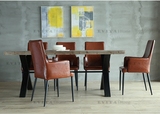 北欧铁艺扶手靠背椅子书房休闲桌椅餐椅西餐厅咖啡厅办公椅设计师