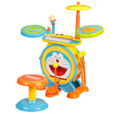 哆啦A梦正版授权趣味敲击摇滚琴鼓爵士鼓组合音乐儿童架子鼓玩具