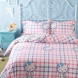 缦色 kitty全棉床上四件套kt猫粉色床上用品韩式纯棉卡通床单床品