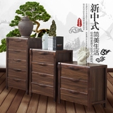 新中式实木斗柜简约三四五斗柜组合现代卧室储物收纳柜抽屉玄关柜
