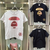 香港正品代购AAPE女短袖 16夏女烫金猿人头印花直筒运动短袖T恤