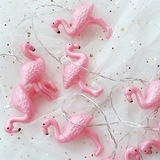 *Beautyissue* 珠光浅粉色火烈鸟串灯Pink Flamingo String Lamp