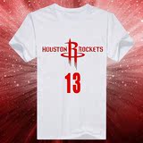 NBA火箭队哈登篮球运动短袖大码宽松街头时尚学生潮牌T恤男女同款