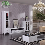 客厅家具现代简约钢琴烤漆茶几电视柜组合套装大小户型白亮光家具