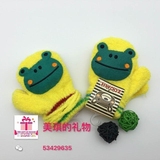 北京现货-日本zoomic青蛙叫叫手套儿童手套挂绳手套软绵绵