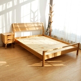 Nagoya日式MUJI白橡木双人床1.5/1.8米 简约环保卧室实木床婚床
