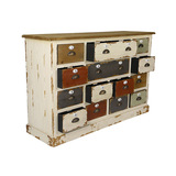 尚寓家居美式乡村艺术斗柜 创意实木家具 个性彩色复古十四抽屉柜