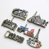 旅游纪念品 知名建筑巴黎埃菲尔铁塔模型创意立体金属冰箱贴 磁贴