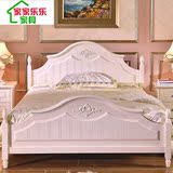 韩式床 1.2米单人公主田园床 1.5米白色简约欧式实木高箱储物床