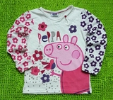 外贸出口英国童装女童宝宝春秋新款佩佩猪粉红猪小妹佩奇长袖T恤