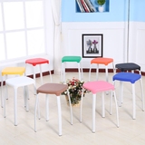 十一特价促销简约家用塑料凳子加厚钢筋防滑凳彩色时尚创意餐桌凳
