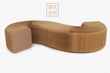 包邮风琴折叠凳简约牛皮纸环保创意长凳便捷式椅子承重6人12人