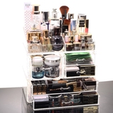 亚加丽加 超大号 加高款 透明抽屉式化妆品收纳盒 组合储物盒包邮