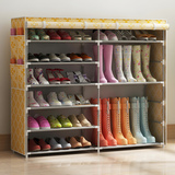 双排布鞋柜大容量简易鞋架长靴柜自由组合鞋架带防尘罩六格包邮
